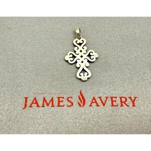 James Avery Sterling Silver Filigree Cross Pendant Necklace Charm - Retired